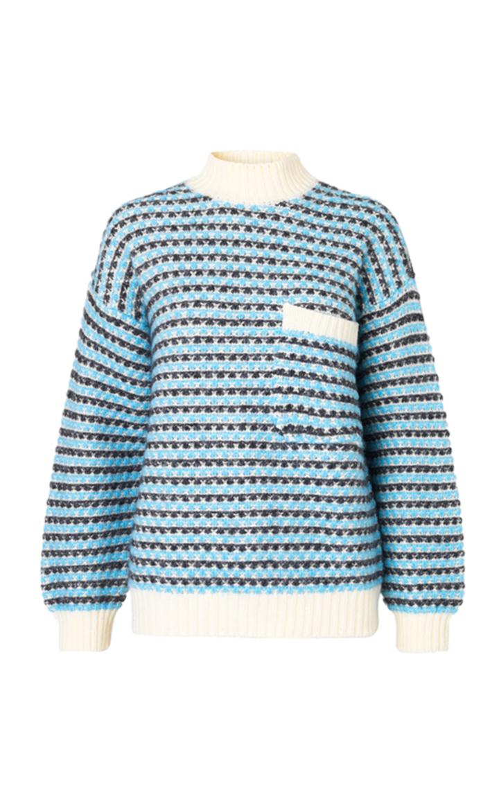 Moda Operandi Stine Goya Nalin Oversized Striped Wool-blend Sweater