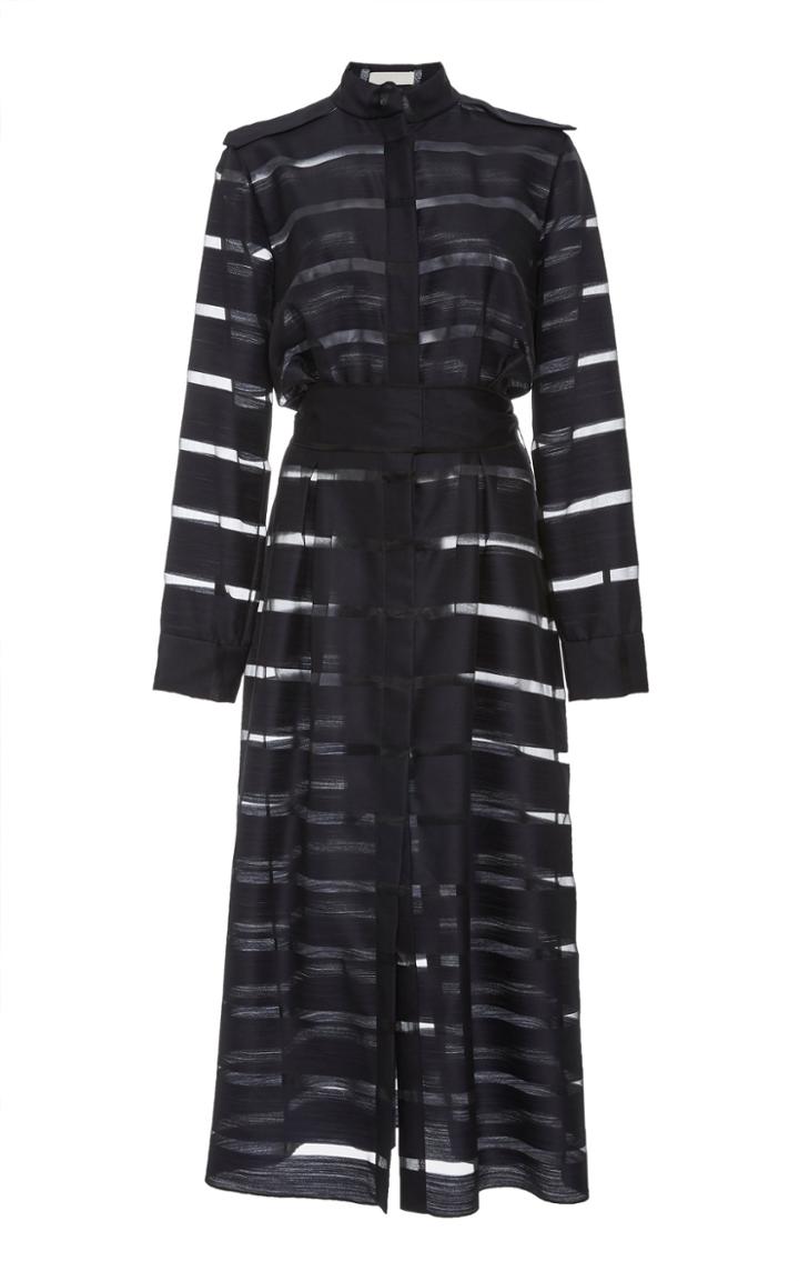 Partow Brooklyn Stripe Silk Blend Dress