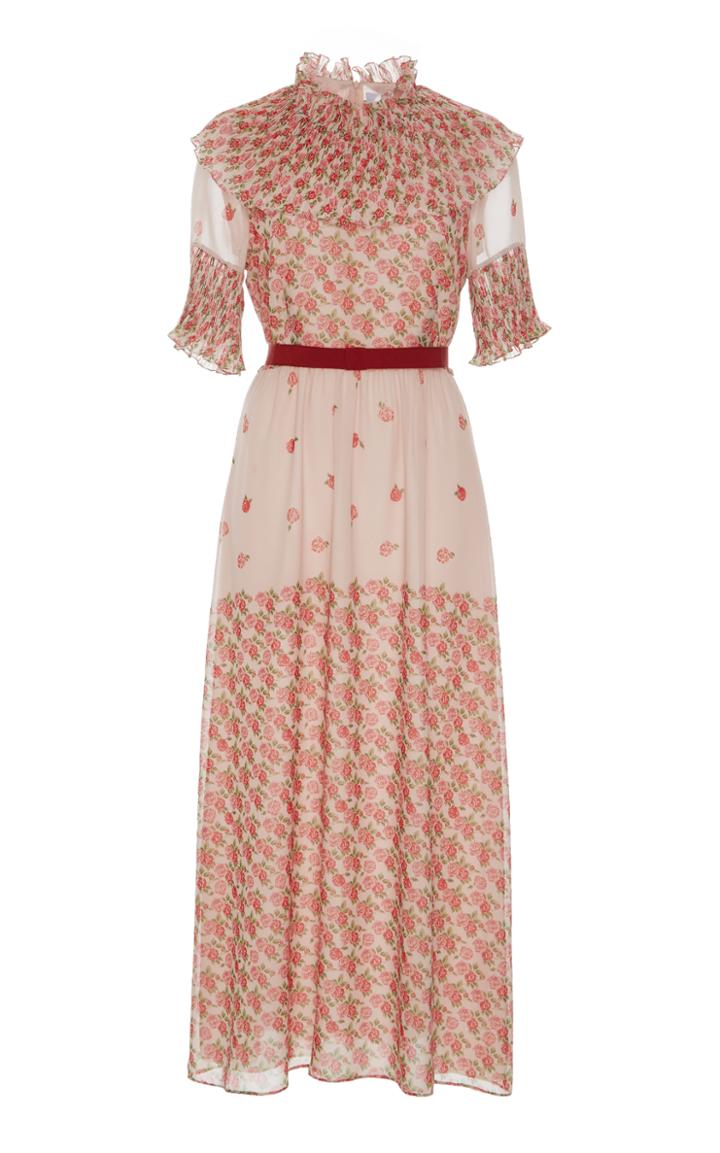 Luisa Beccaria Georgette Printed Roses Dress