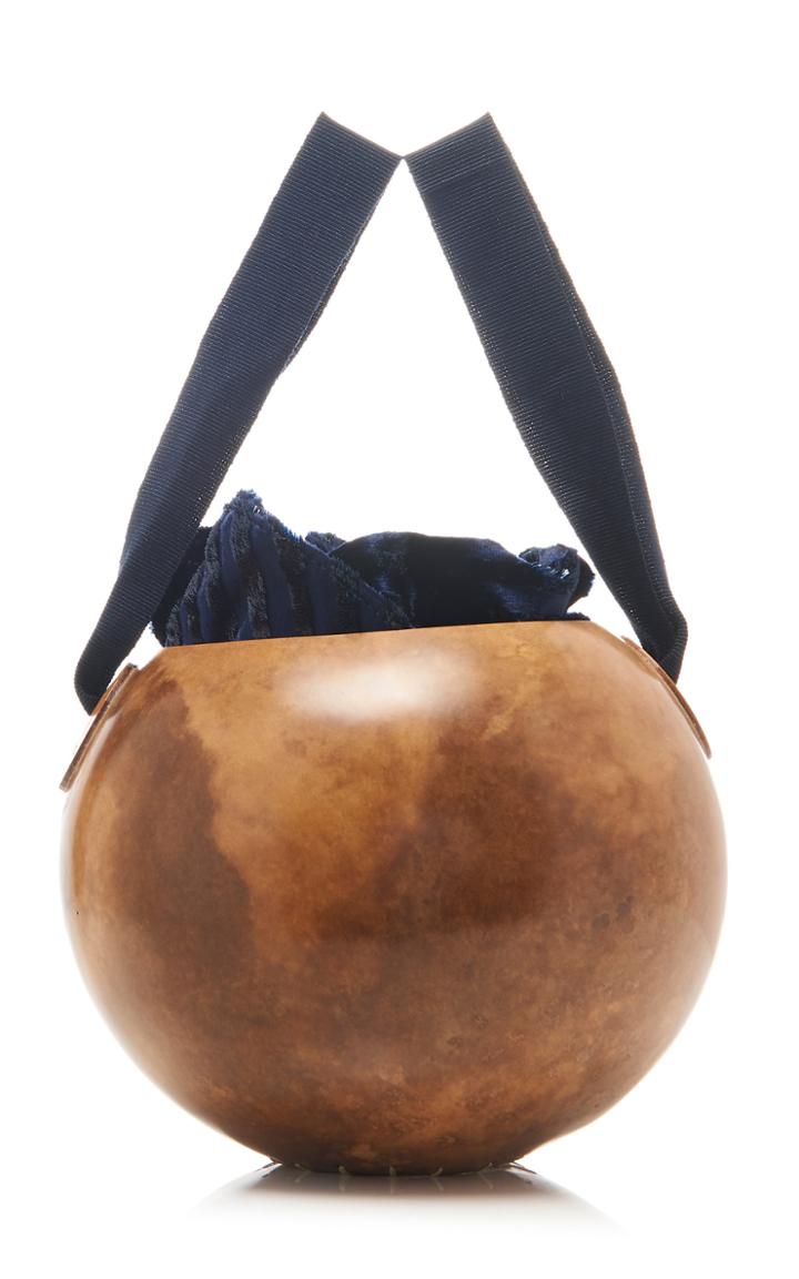 Moda Operandi Silvia Tcherassi Totumo Striped Velvet Top Handle Bag