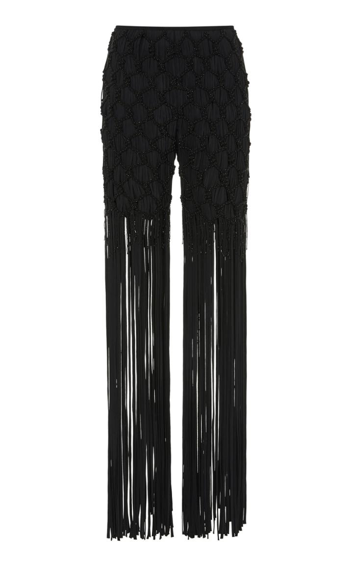 Semsem Embroidered Fringe-accented Pants