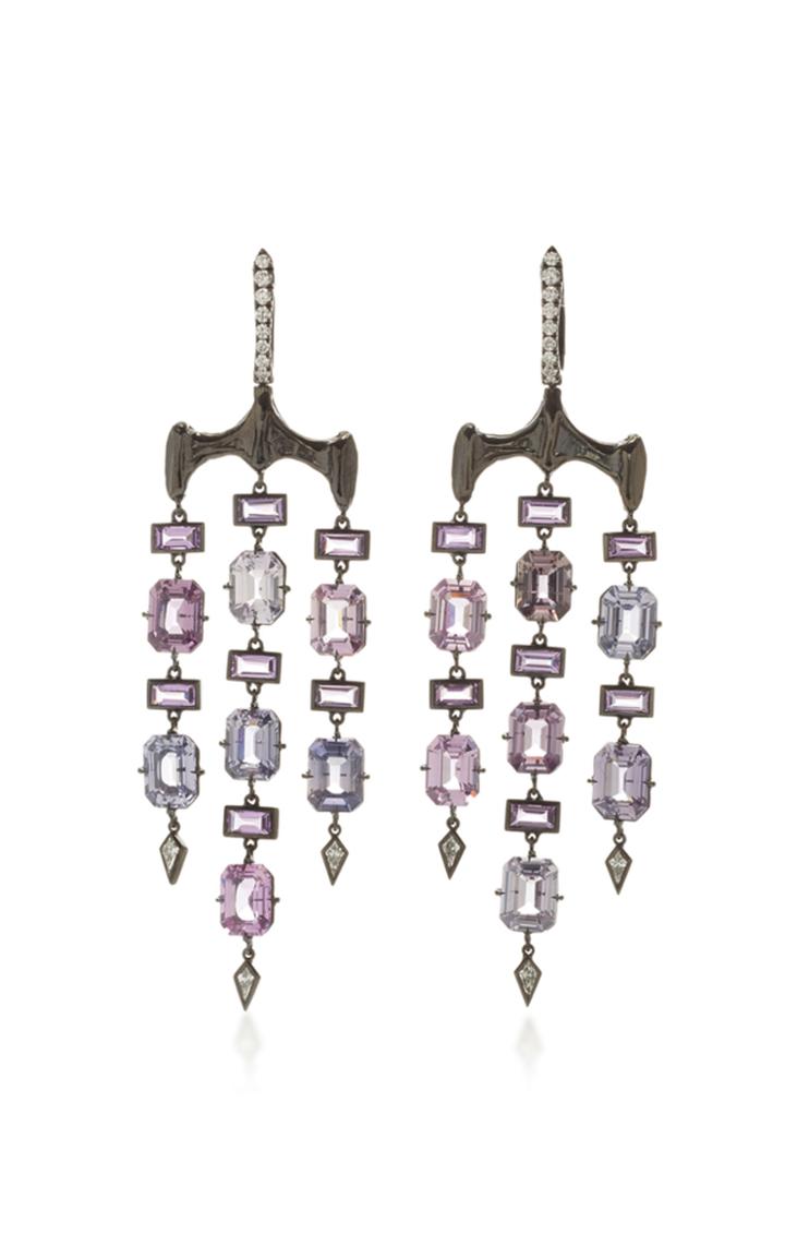 Vram One-of-a-kind Chrona Earrings With Purple Sapphires And Diamonds