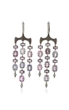 Vram One-of-a-kind Chrona Earrings With Purple Sapphires And Diamonds
