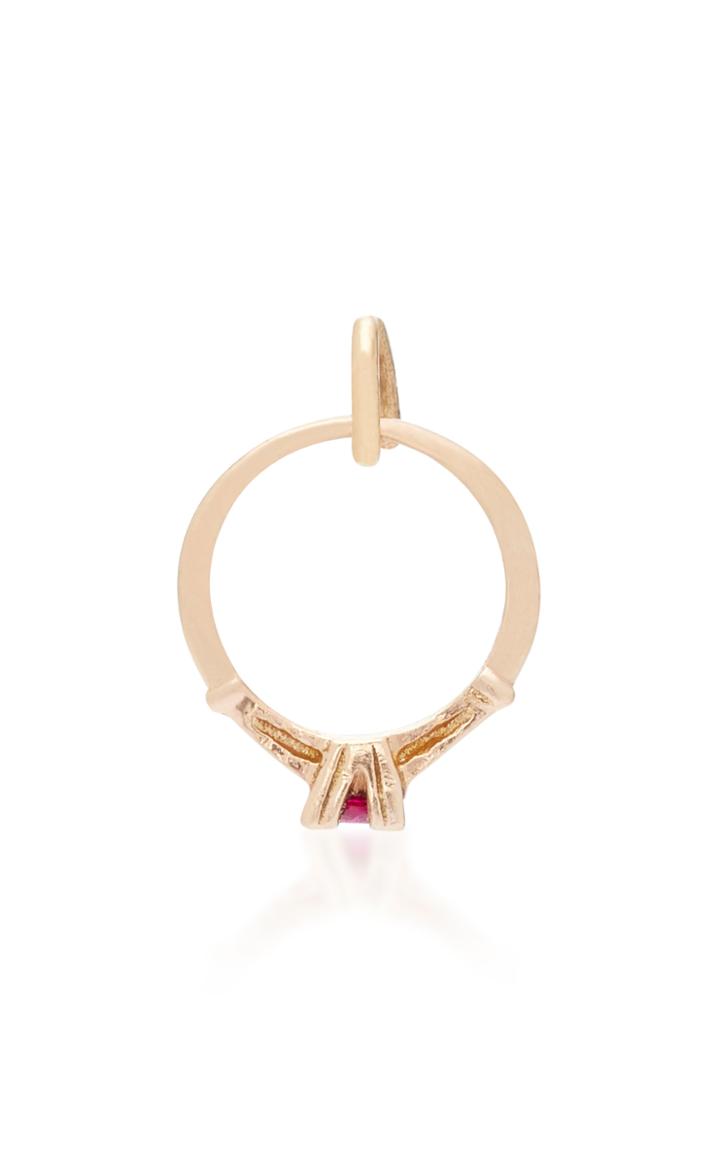 Fox And Bond Mini Charm With Gemfields Ruby And White Diamonds