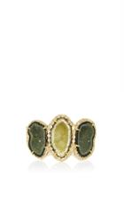 Kimberly Mcdonald Triple Green Geode And Diamond Ring