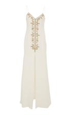 Cucculelli Shaheen Gold Arrows Silk Crepe Gown