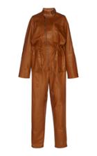 Salvatore Ferragamo Vicuna Plonge Nappa Leather Jumpsuit