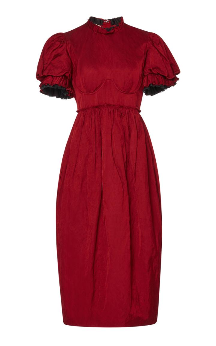 Brock Collection Petronilla Satin Short Sleeved Dress