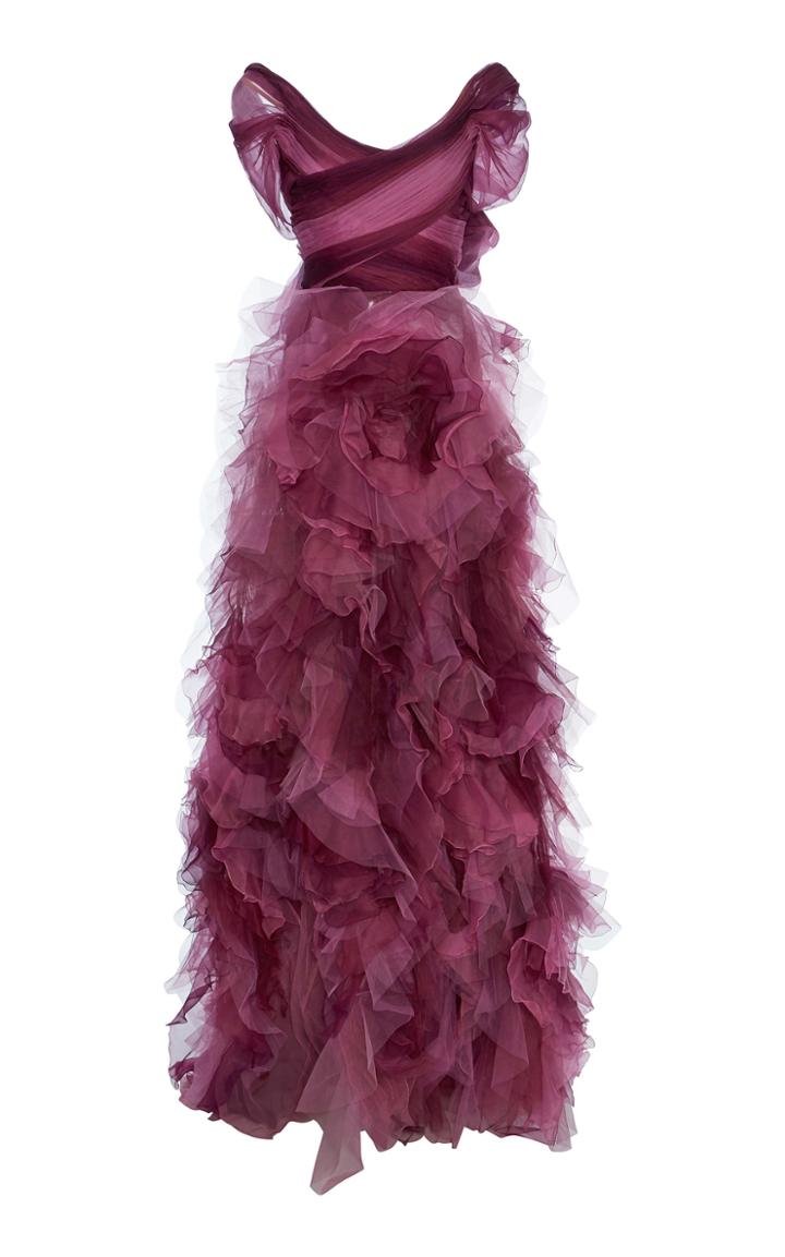 Marchesa Textured Ombre Gown