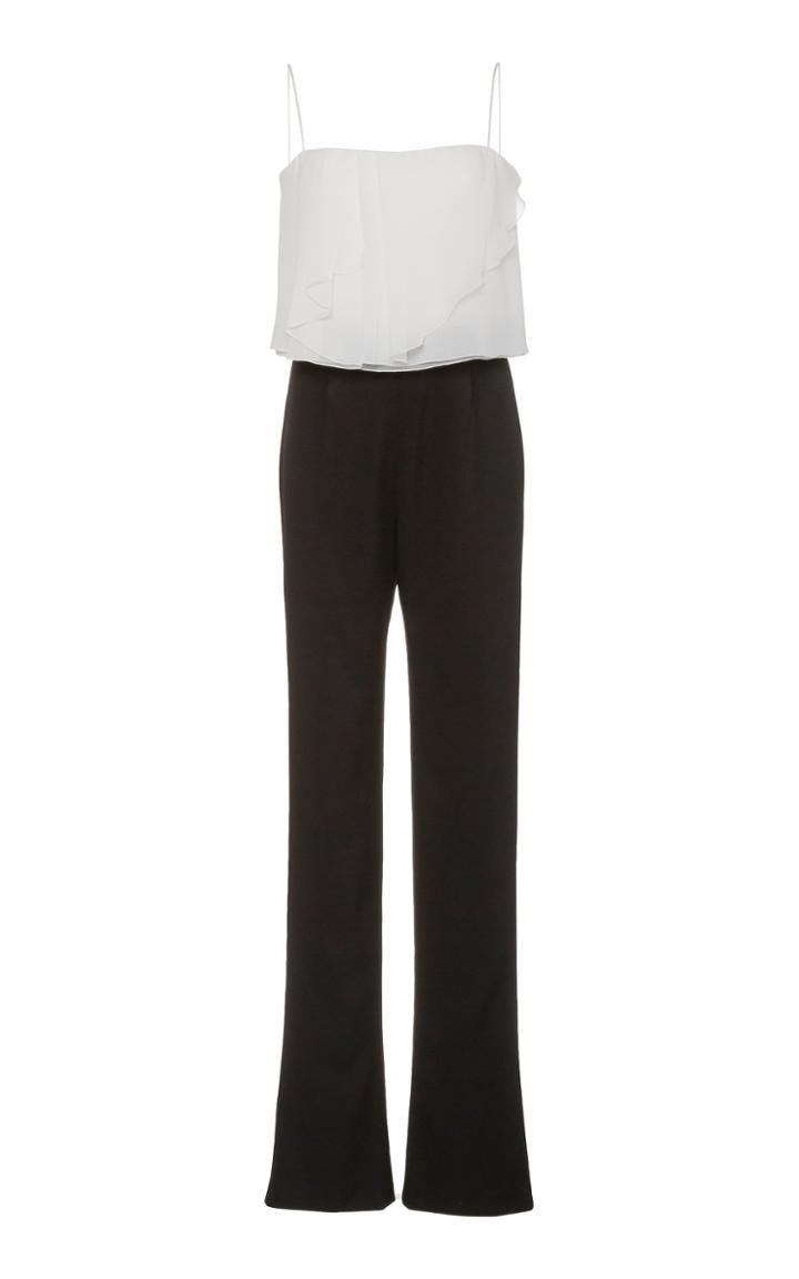 Moda Operandi Galvan Corolle Ruffled Satin Jumpsuit Size: 34