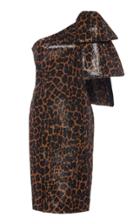 Pamella Roland Bow Sequined One-shoulder Dress