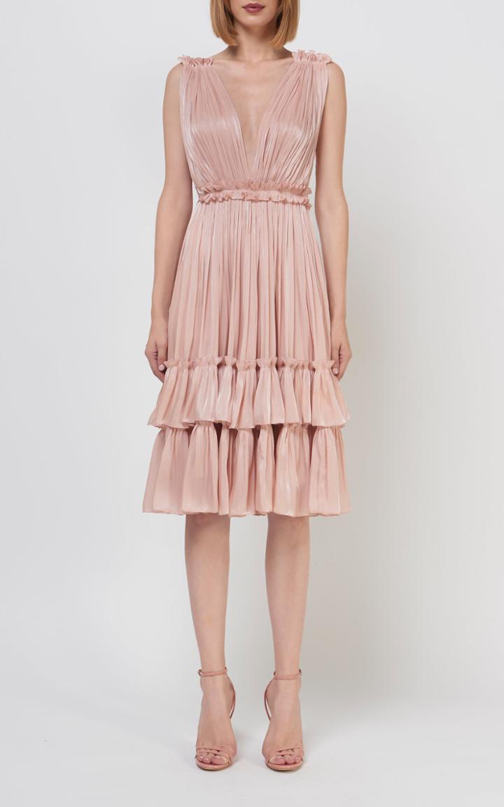 Moda Operandi Costarellos Roslyn Iridescent Lurex-georgette Flounce Dress