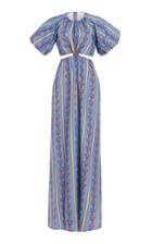 Moda Operandi Agua By Agua Bendita Laurel Cutout Carmina-print Linen Maxi Dress