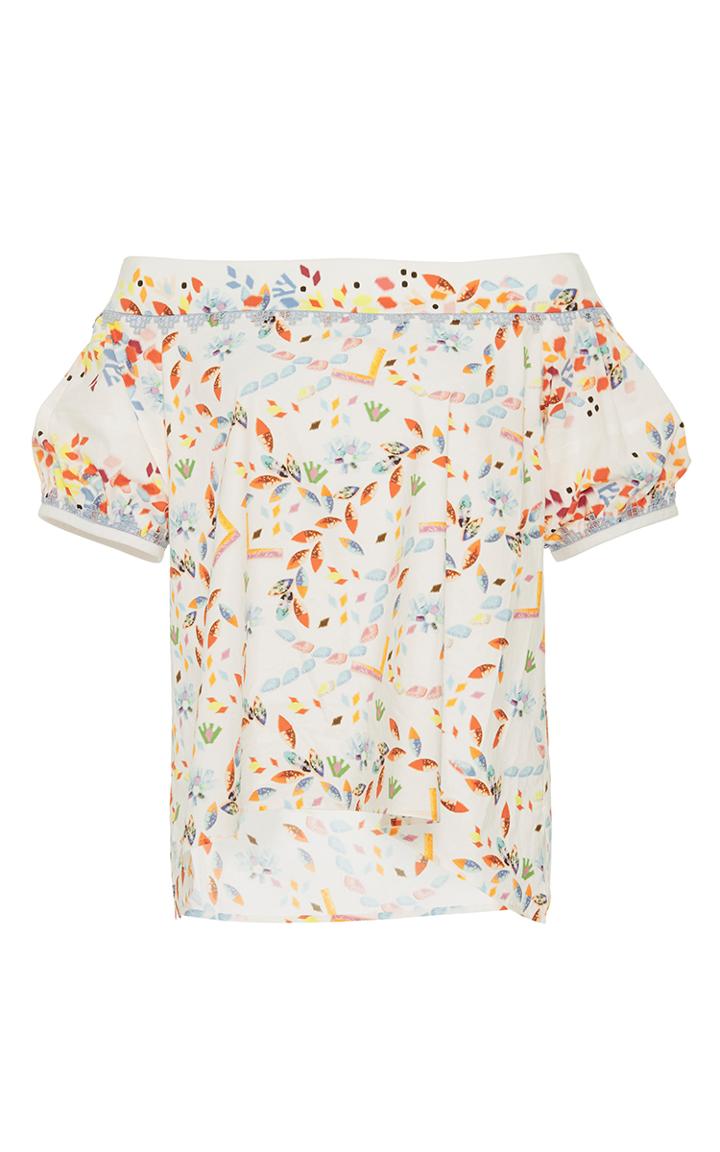 Peter Pilotto Printed Cotton Lace Top
