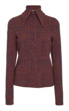 Beaufille Bernini Fitted Printed Ribbed-knit Turtleneck Blouse