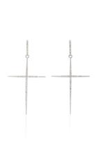 Sheryl Lowe Large Cross Sterling Silver Diamond Earrings