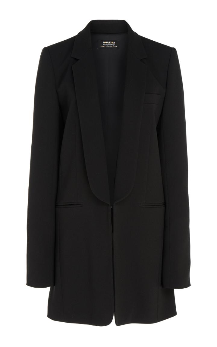 Paule Ka Relaxed Crepe Satin Tuxedo Blazer
