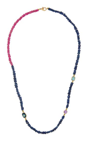 Objet-a The Blue Hour Blue Sapphire And Hot Pink Ruby Necklace