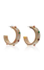 Bounkit Studded Horn Hoop Earrings