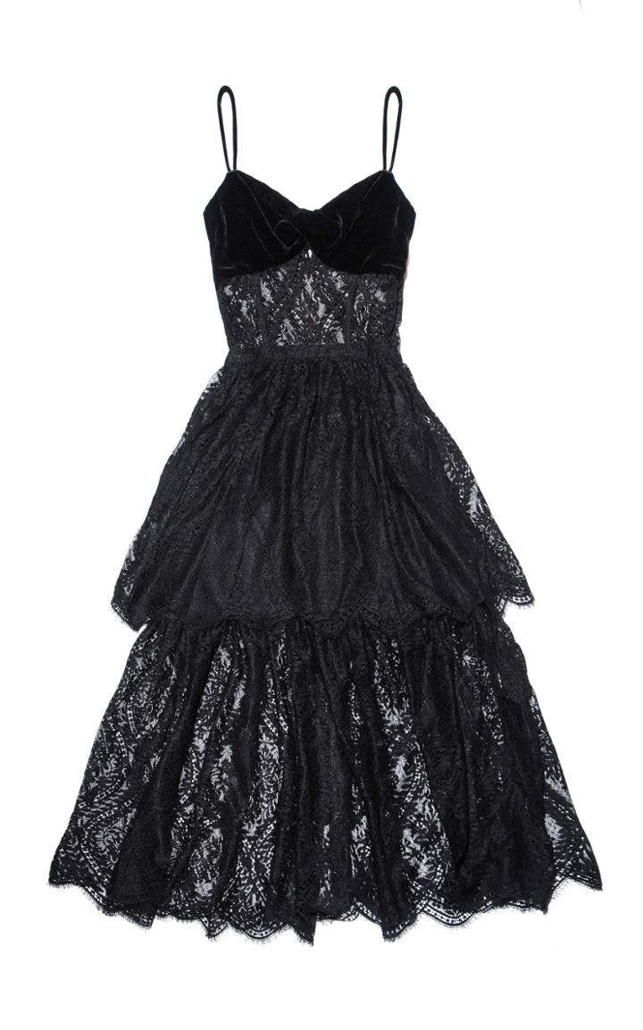 Moda Operandi Andres Otalora Apalusa Lace-detailed Chiffon Dress