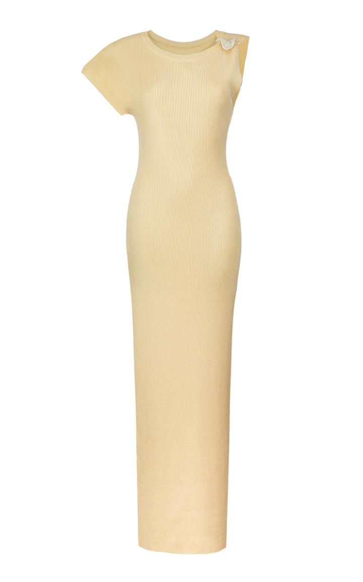 Moda Operandi Bevza Asymmetric Ribbed-knit Maxi Dress
