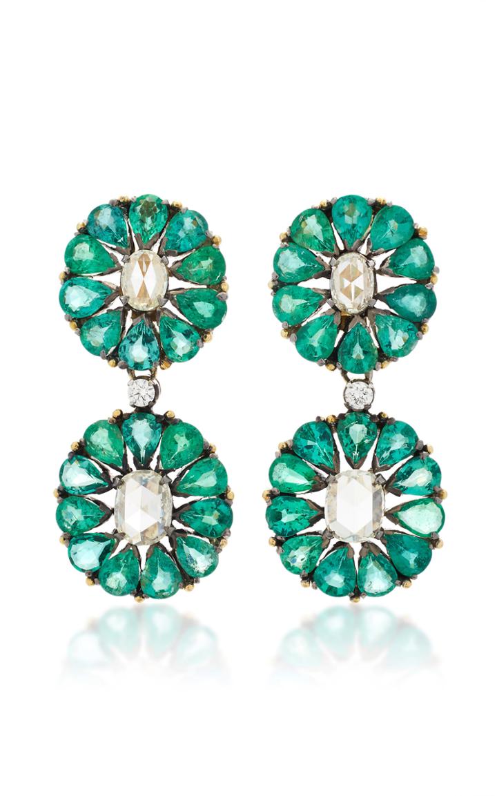 Amrapali Gold Earrings With Diamond & Emerald