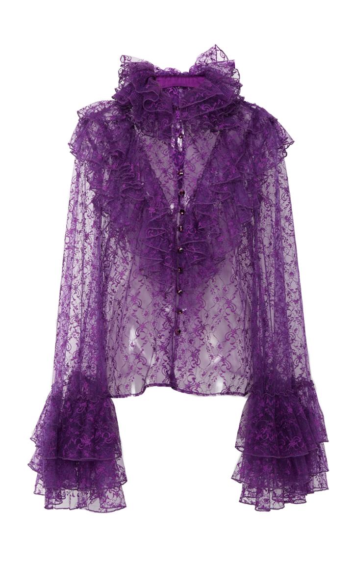 Rodarte Floral Tulle Blouse