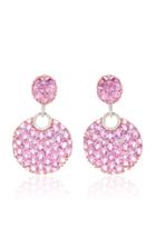 Giovane 18k White Gold Pink Sapphire And Diamond Earrings