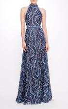 Moda Operandi Pamella Roland Swirling Sequin Halter Gown