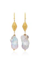 Ranjana Khan Large Dangle Pearl Earrings