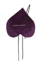 George Keburia Logo Embroidered Velvet Heart Top