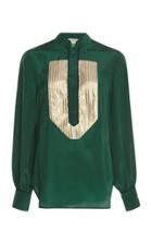 Zeus + Dione Delphi Long Sleeve Crepe De Chine Blouse
