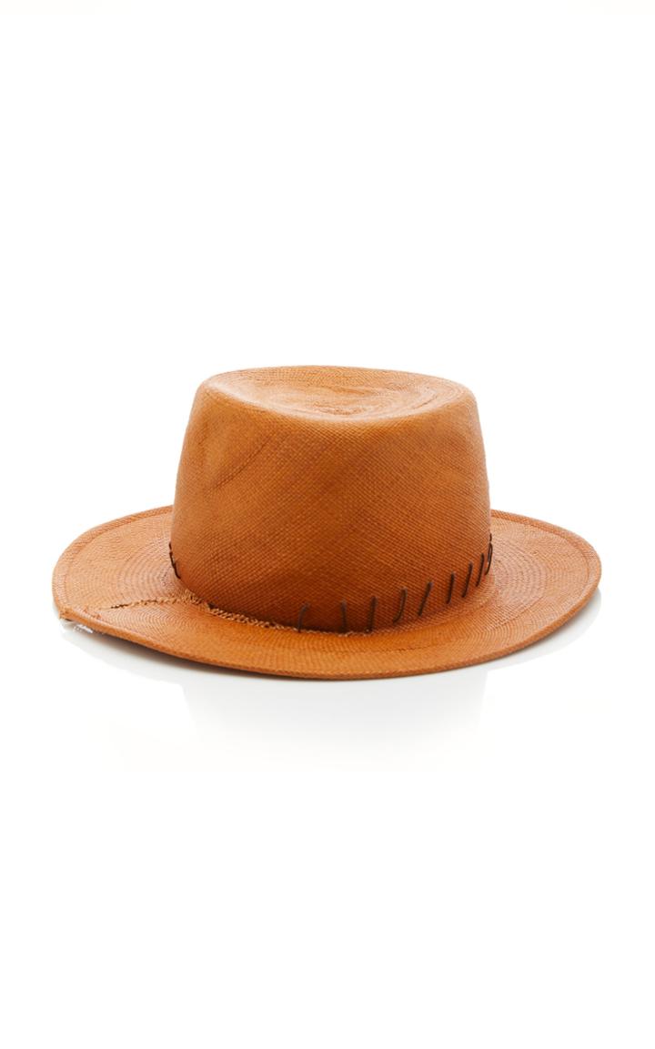 Moda Operandi Monse X Gigi Burris Distressed Panama Fedora Size: S