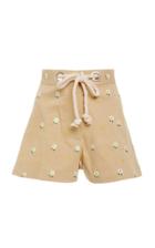 Miaou Greta Stretch Cotton High-waisted Shorts