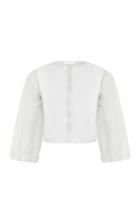 Razan Alazzouni Button Down Bubble Sleeve Top