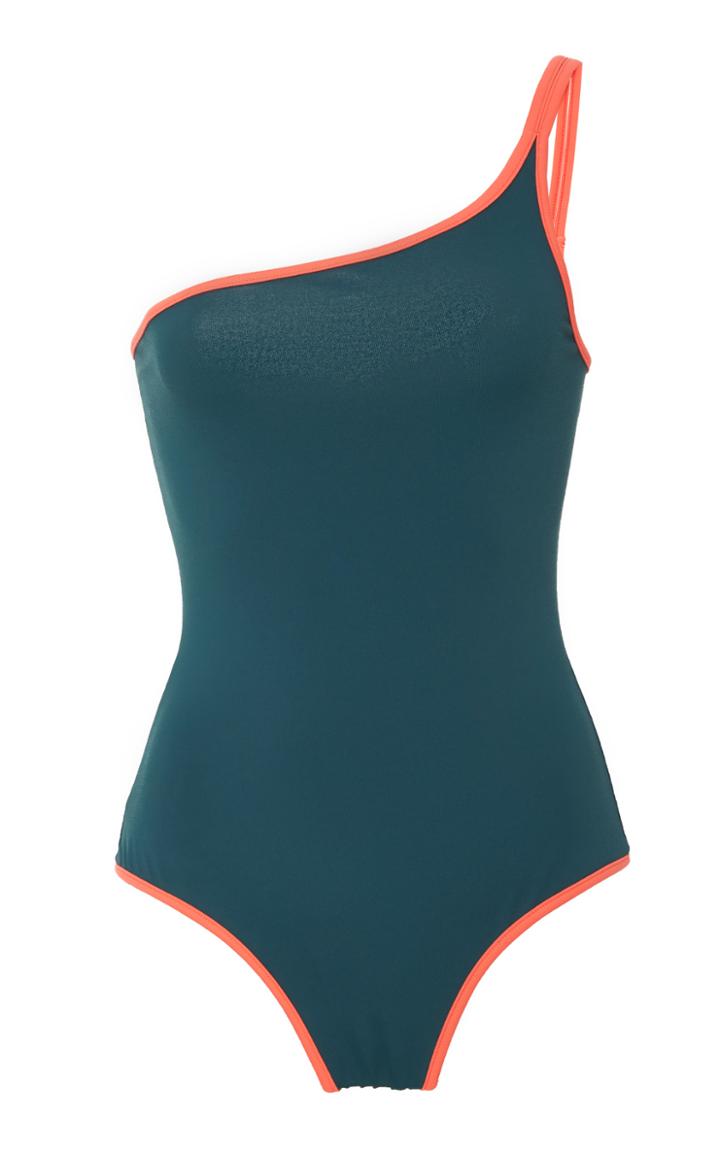 Laura Urbinati Two Tone One-shoulder Swimsuit