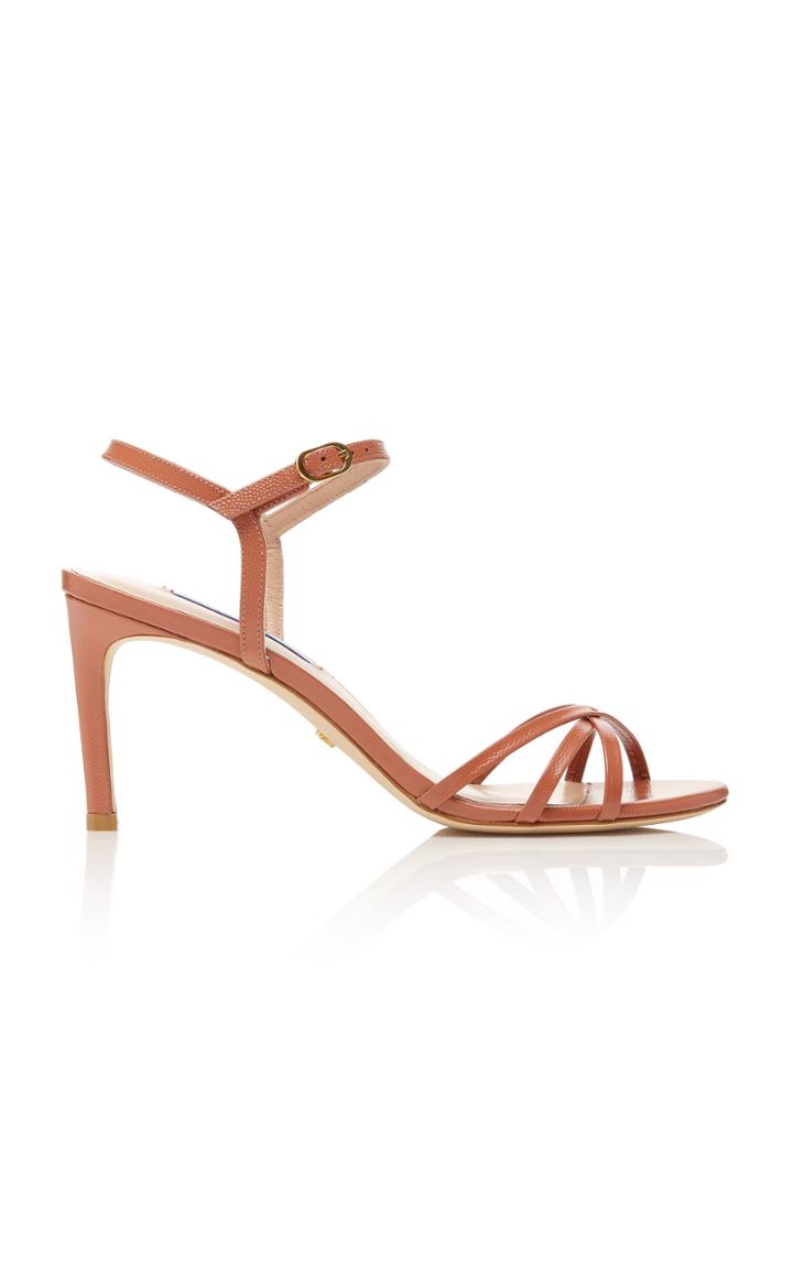 Stuart Weitzman Starla Textured-leather Sandals