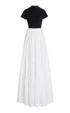 Staud Gage Tiered Pont-poplin Maxi Dress