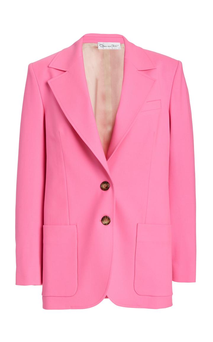 Moda Operandi Oscar De La Renta Single Breasted Wool-blend Blazer