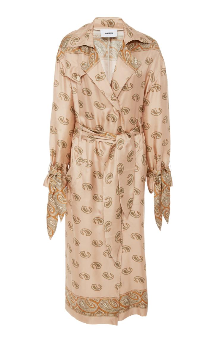 Nanushka Noir Silk Collared Jacket