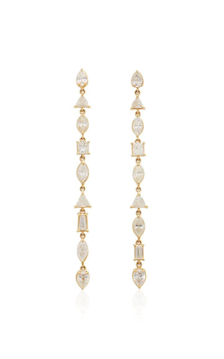 Moda Operandi Shay 18k Rose Gold Mixed Diamond Drop Earrings