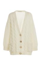 Alessandra Rich Button-detailed Oversized Mohair-wool Cardigan