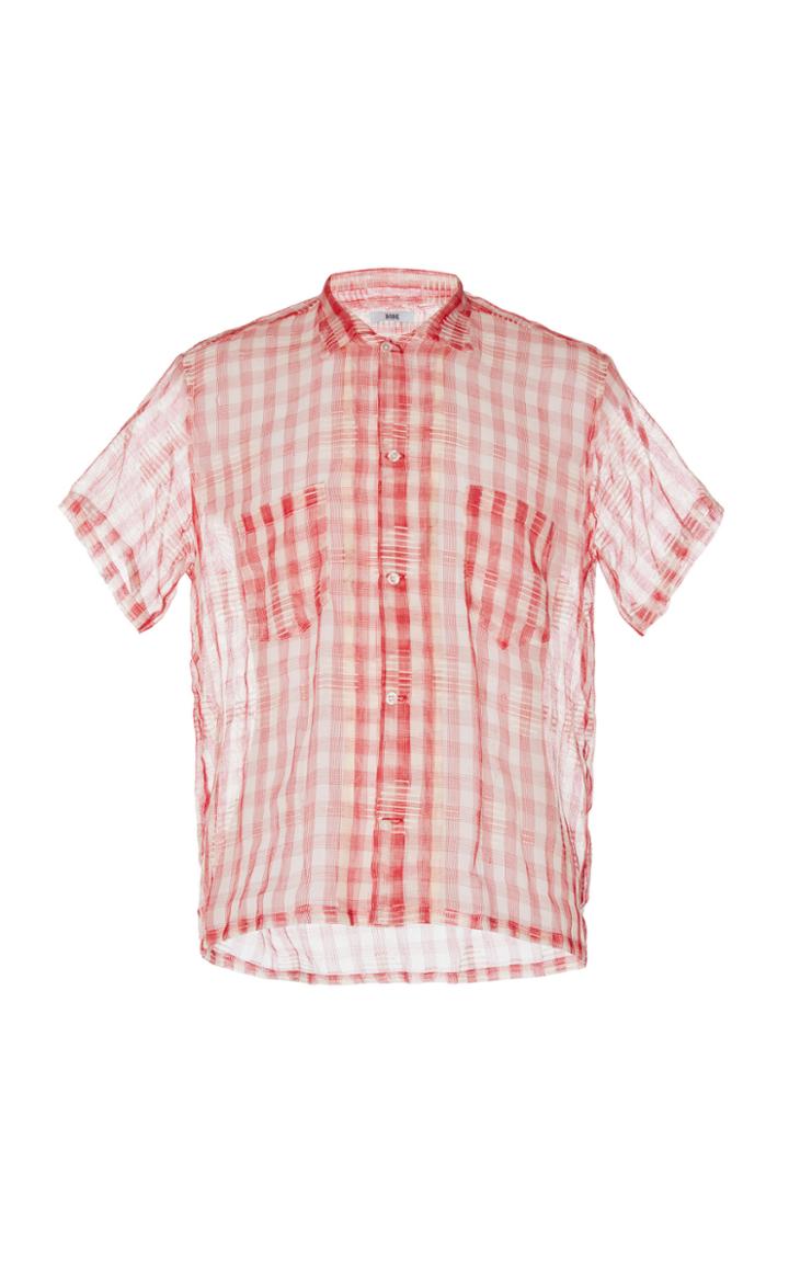 Bode Spotlight Gingham Sheer Shirt
