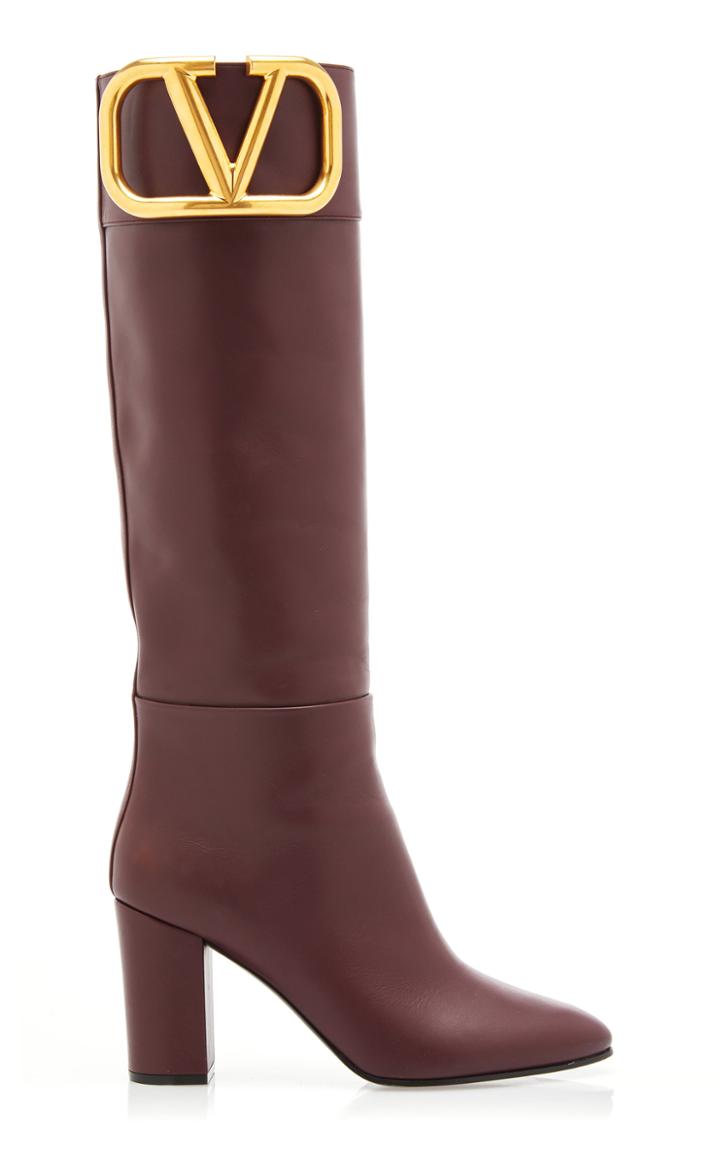 Valentino Supervee Leather Knee-high Boots