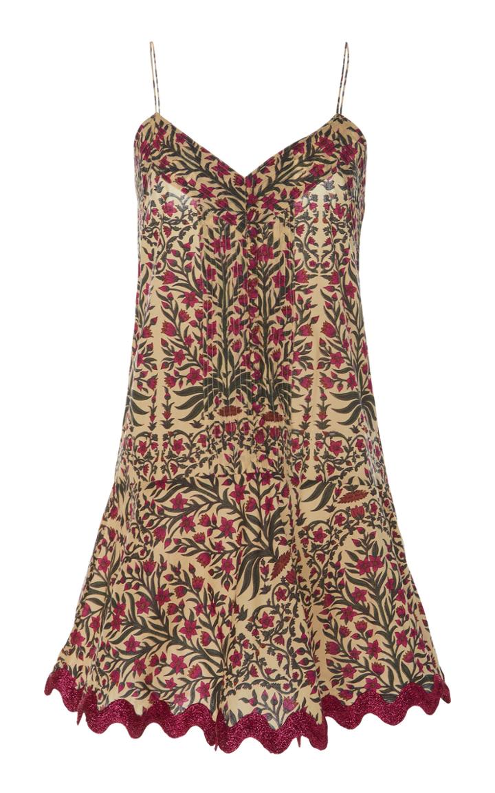Juliet Dunn Floral-print Cotton-twill Mini Dress