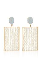 Wwake Gold Opal And Seed Pearl Earrings