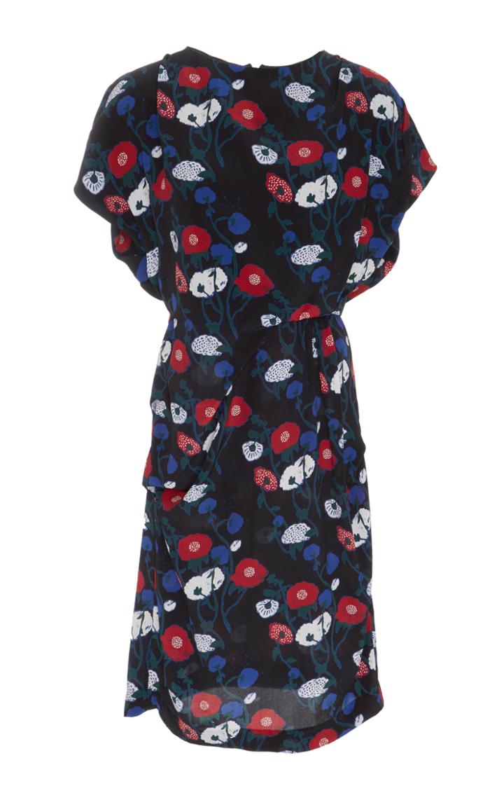 Whit Printed Drape Dress