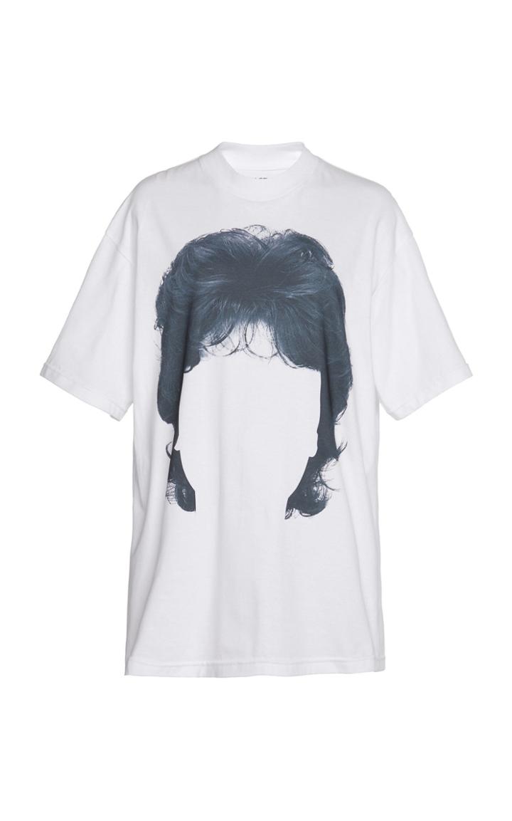 Pushbutton Graphic Cotton T-shirt Dress
