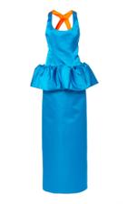 Prabal Gurung Sikki Double-face Satin Peplum Gown