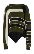Preen Line Christina Asymmetric Striped Knitted Sweater